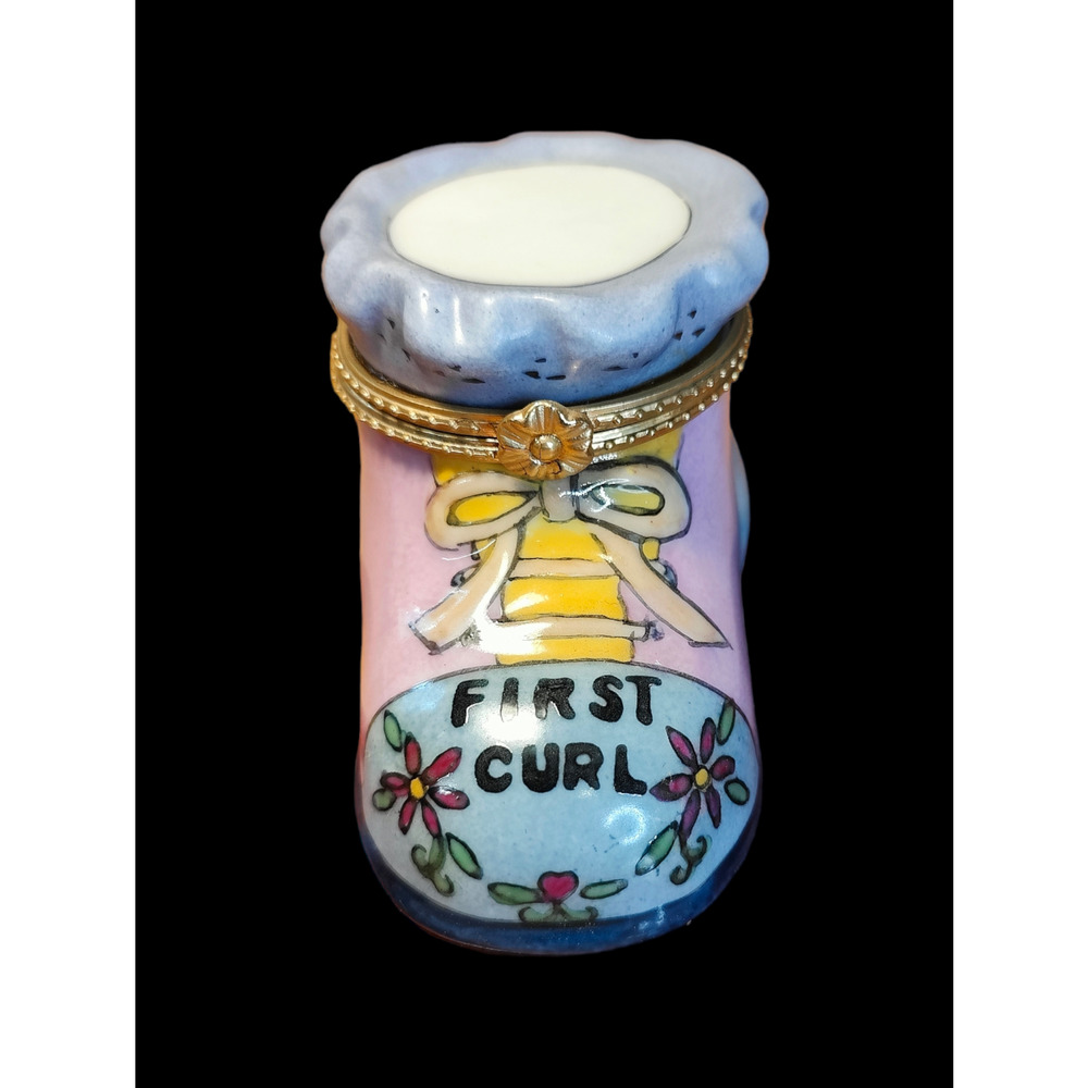 Cute First Curl Trinket Box 1996 CBK LTD